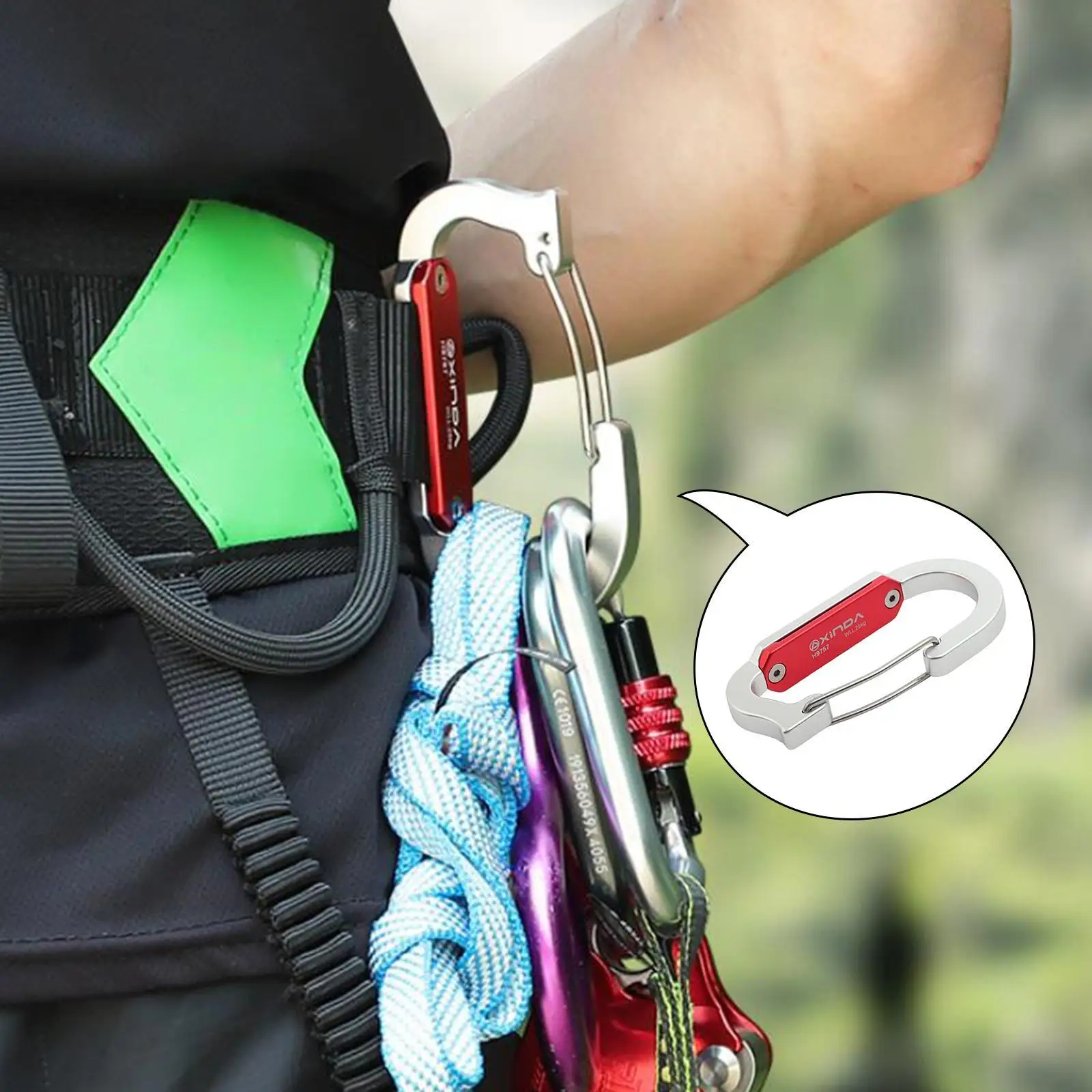 Screw Locking Carabiner Outdoor Aluminum Alloy for Swing Camping Climbing