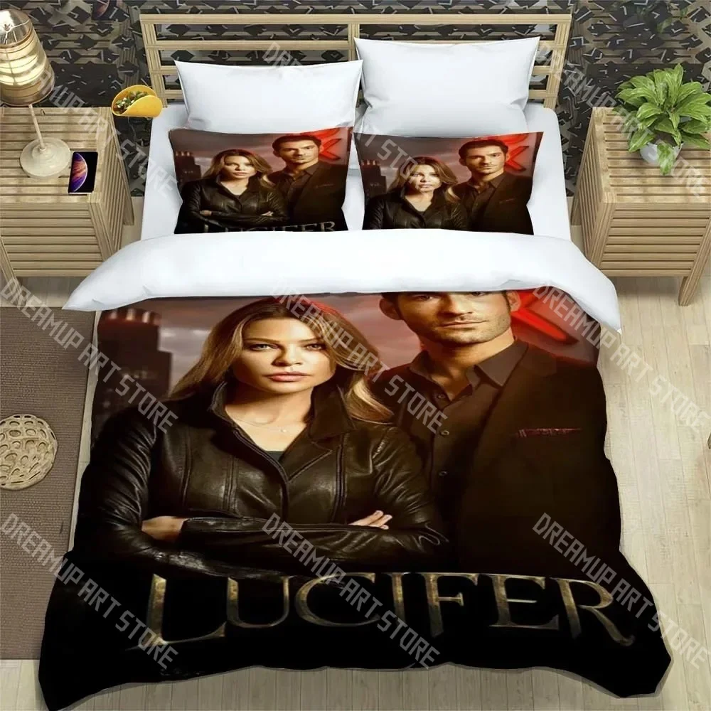 3D Print Lucifer TV Bedding Set Twin Queen King Full Size Duvet Cover Pillowcase Bed boys girls Adult Home Textiles