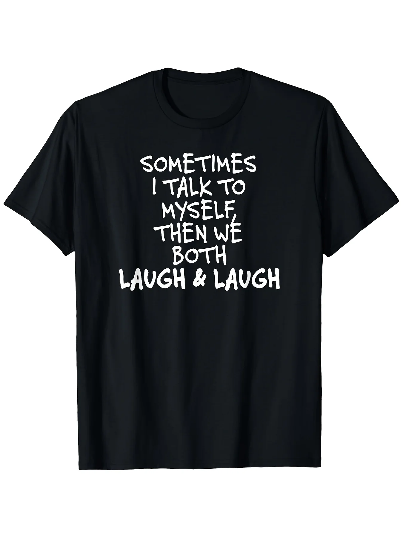 Mens Funny Sometimes I Talk to Myself Graphic Tshirt 180Gsm Heavyweight Crew Neck Tee Black Casual Short Sleeve Shirt for Summer Outdoor Casual Attire Humorous Apparel Playfretro Casual Short-Sleeved T-Shirt with a Round Neck And Printed Pattern Sui