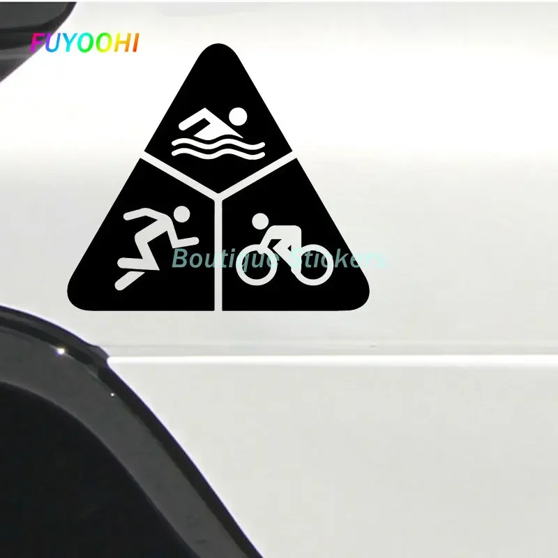 

FUYOOHI Play Stickers Triathlon Sports Swimming Cycling Running Decals Decoration Products Vehicle Supplies Motorcycle Decals