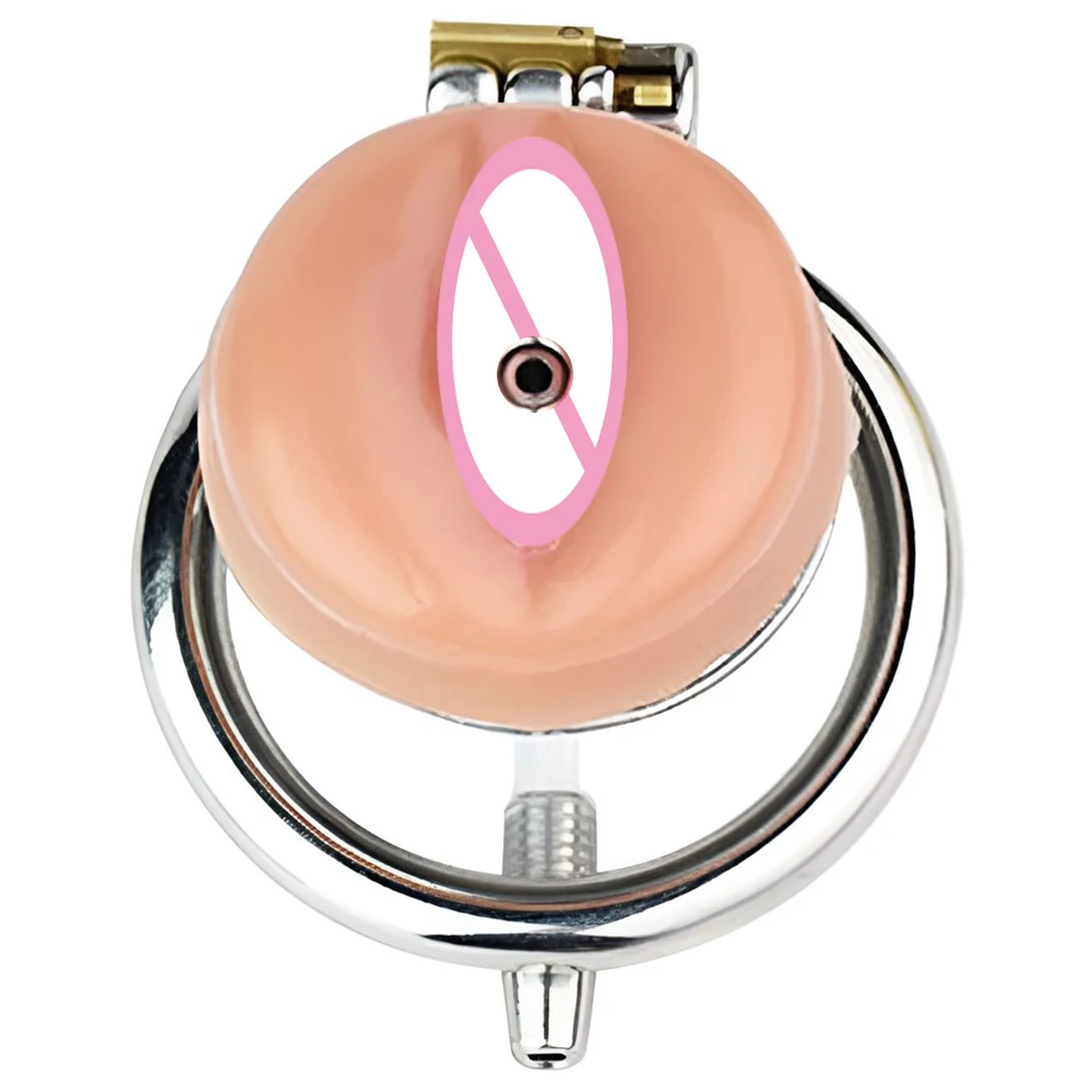 FRRK Stainless Steel Chastity Cage with Detachable Silicone Pussy Urethral Plug Penis Lock Cock Rings Adults Sex Toys Shop 정조대