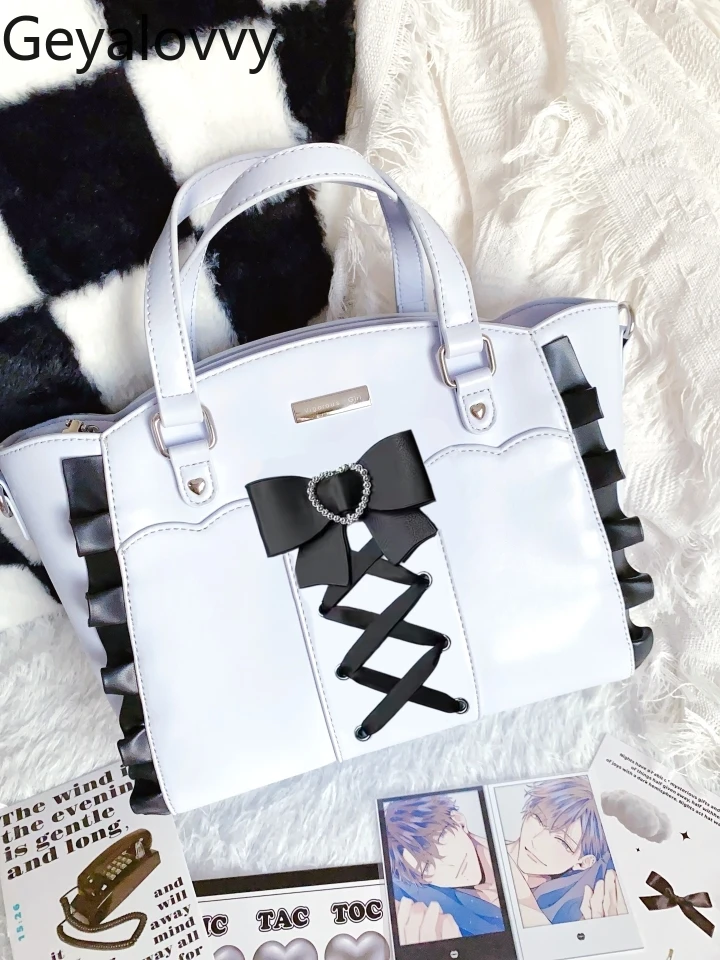 

Повседневная сумка в стиле Лолиты, оригинальный дизайн, балетные кружевные сумки через плечо для девочек, маленькая вместительная изысканная элегантная сумка для боли