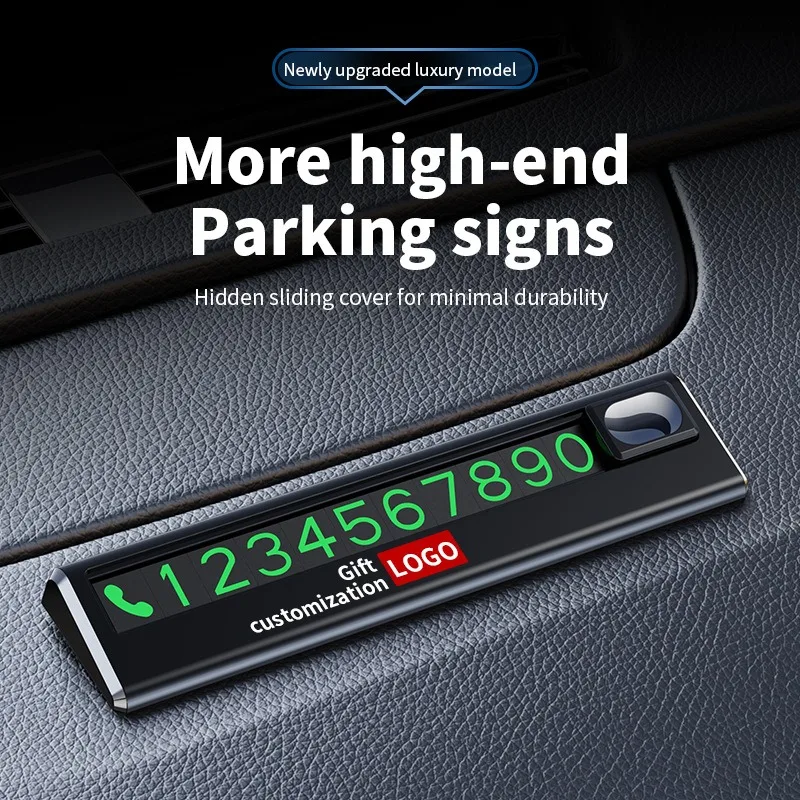 Creative Hidden Car-Mount Parking Number Plate with Phone Digits – Easy Moving Vehicle Tag 2pc