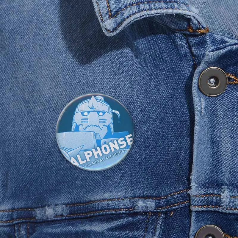Fullmetal Alchemist Anime Icon Button Pins Tinplate Brooches on Backpacks Clothes Edward Alphonse Badge Jewelry Accessories Gift