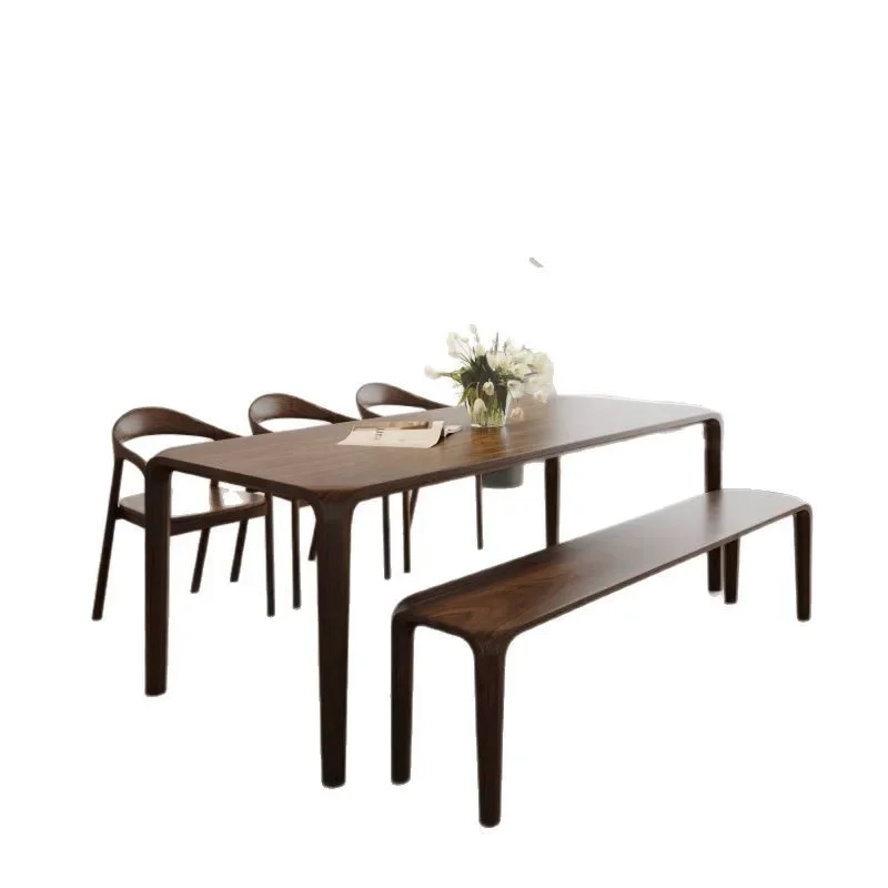 North America imported pure solid wood dining table modern home tea table dining table log desk rectangular