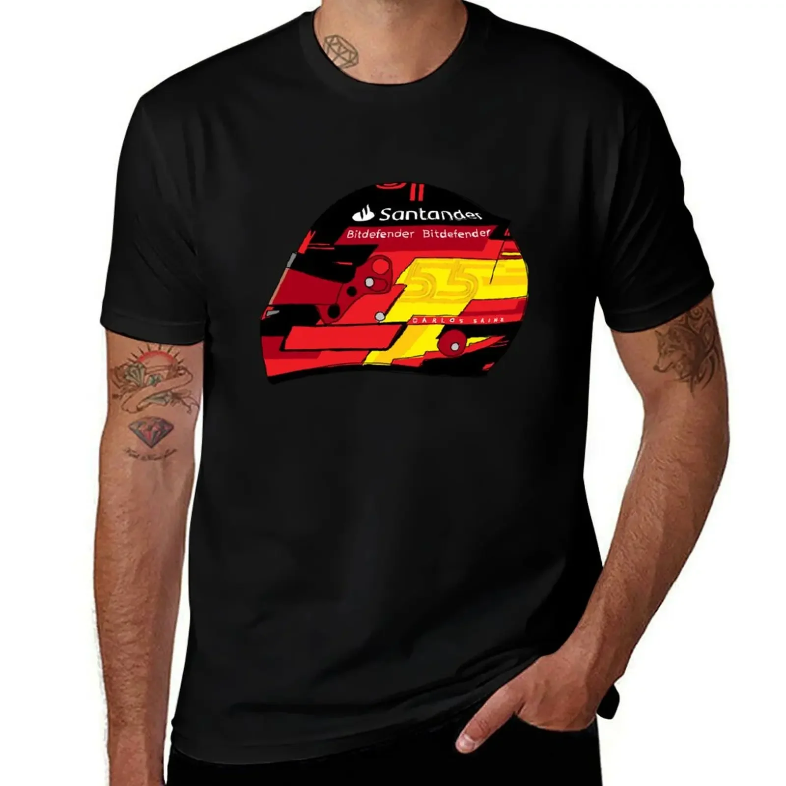 

Carlos Sainz Helmet T-Shirt anime stuff kawaii clothes heavyweights mens clothes