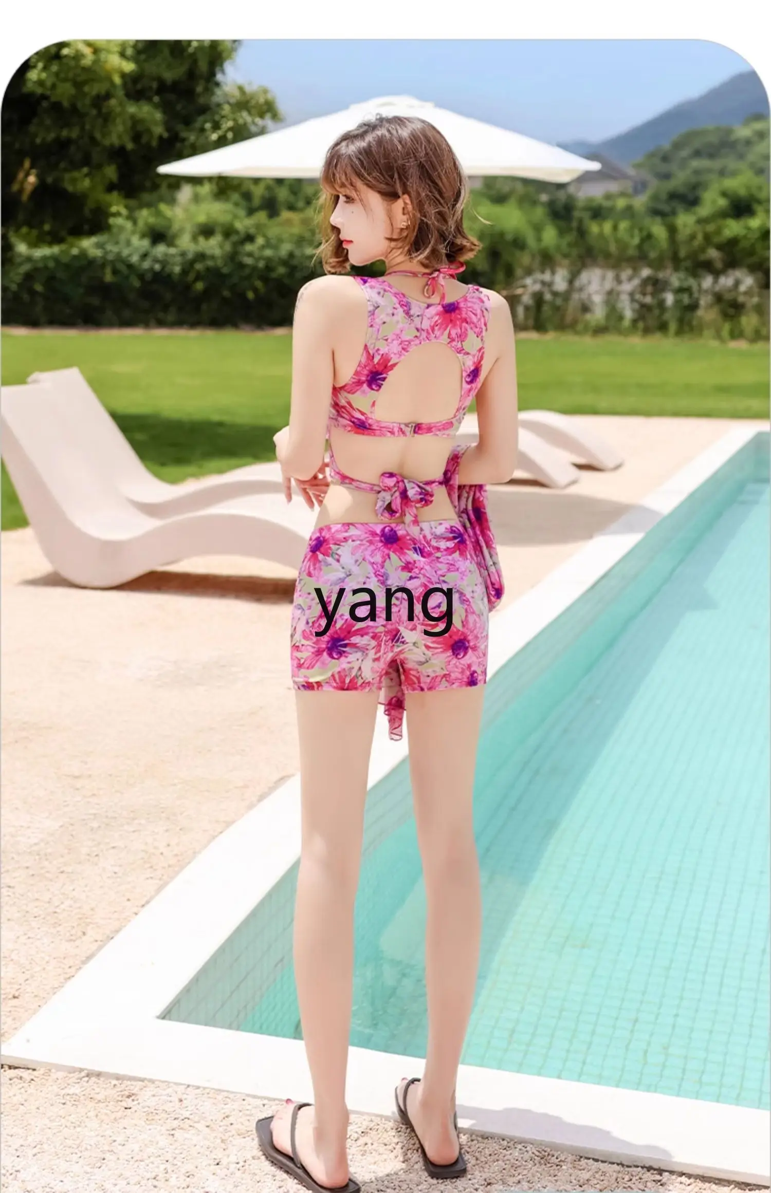 LMM Swimsuit Women's Conservative Split Three-piece Skinny Seaside Vacation Swimsuit