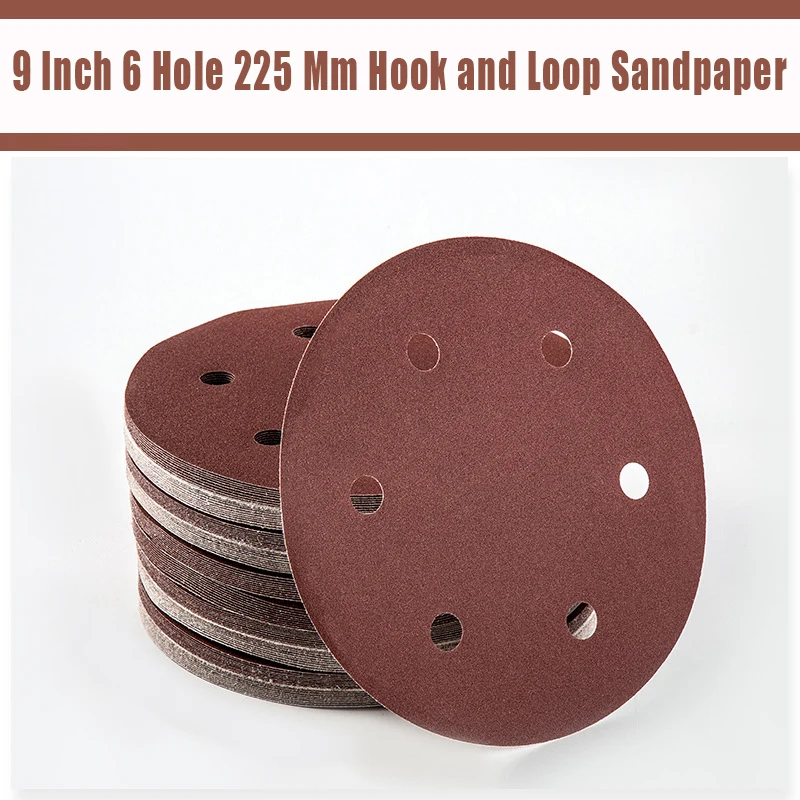 กระดาษทรายขัดผนัง 20 ชิ้น ขนาด 9 นิ้ว 6 รู 225 มม. สำหรับงานไม้ แผ่นขัดกระดาษทรายขัดเงา ความละเอียด 40-2000 กริต