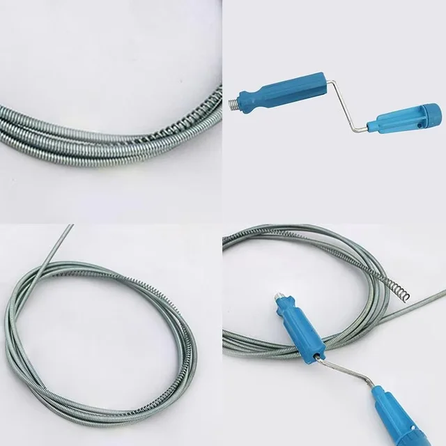 Drain Cleaner Drain Auger Flexible Metal Spring Sink Dredge Auger Plumbing Snake Clog Remover Ultra-long Sewer Dredge 5