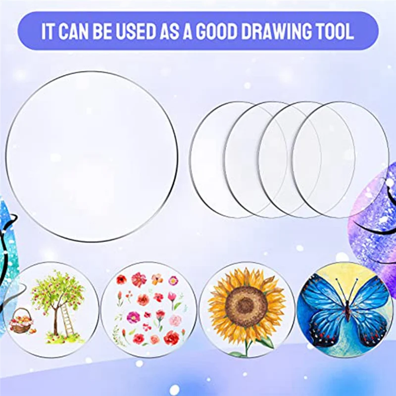 ABWR-60 Pieces Circle Discs Thick Round Acrylic Sheets Acrylic Circle Disc Ornament Blanks (3 Inch)