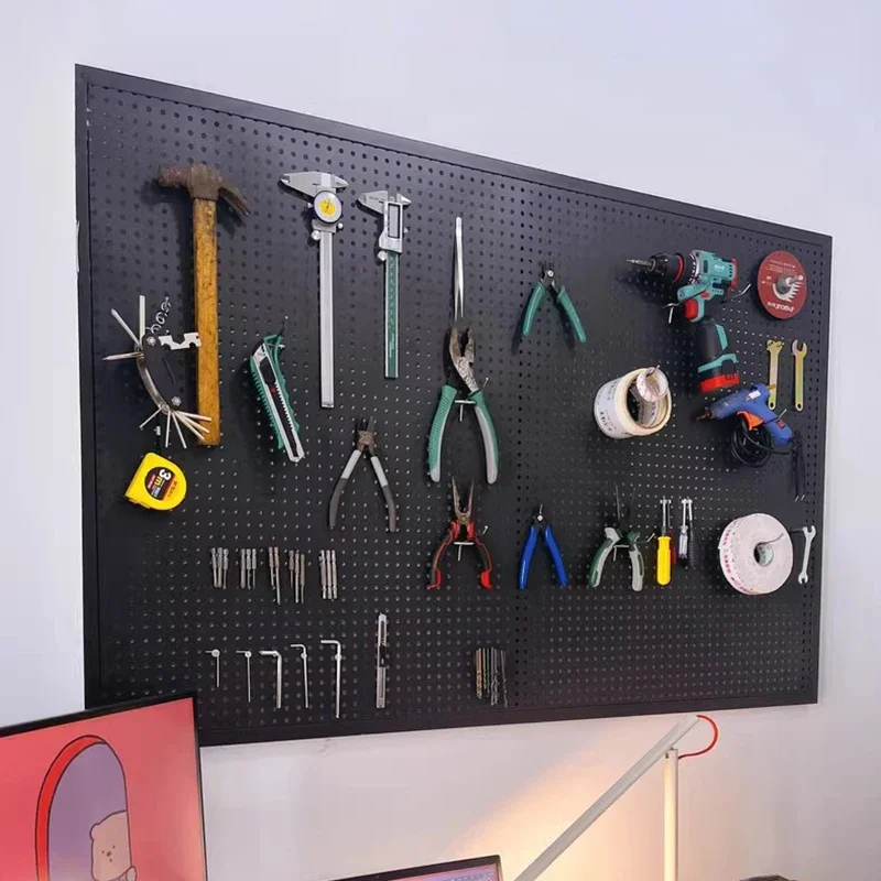 Wall Mounted Tool Storage Rack Universal Hardware Tools Organizer Hanging Shelf Metal Repair Tools Wall Packaging Accessories