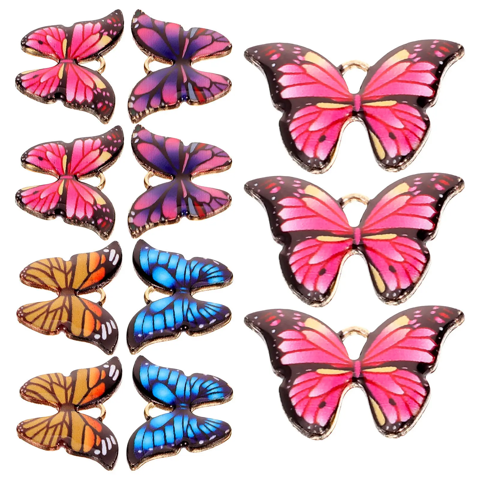 

20 шт. разноцветных мини-подвесок в виде бабочек из цинкового сплава, фурнитура для изготовления ювелирных изделий своими руками