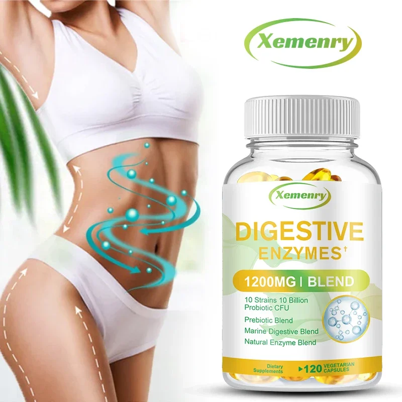 Digestive Enzyme Capsules 1200 Mg - Healthy Weight and Metabolism, Marine Digestive Blend Natural Enzyme Blend