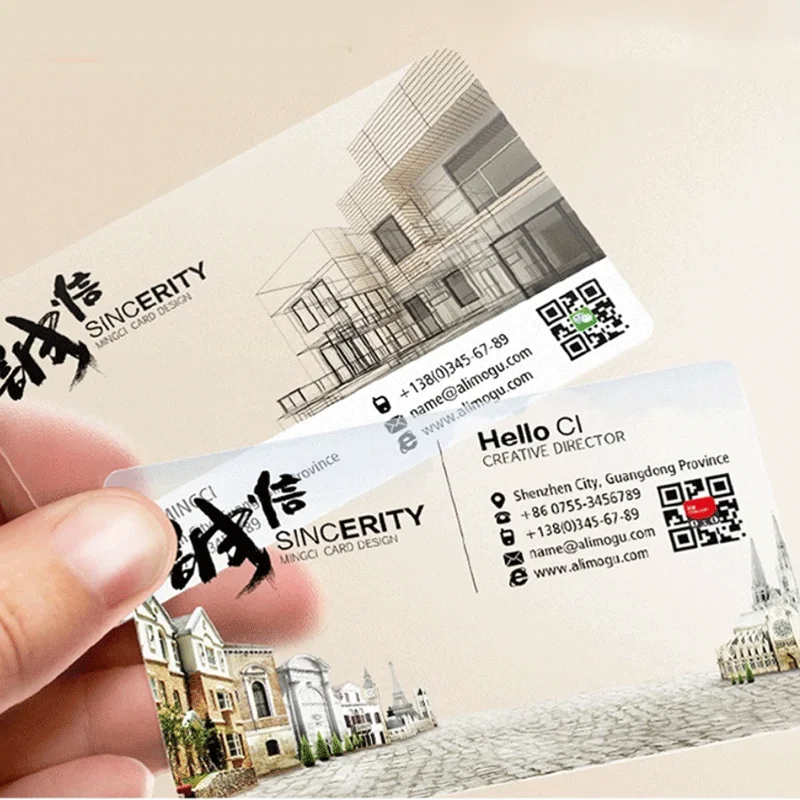 Custom Business Cards Print Transparent PVC Card