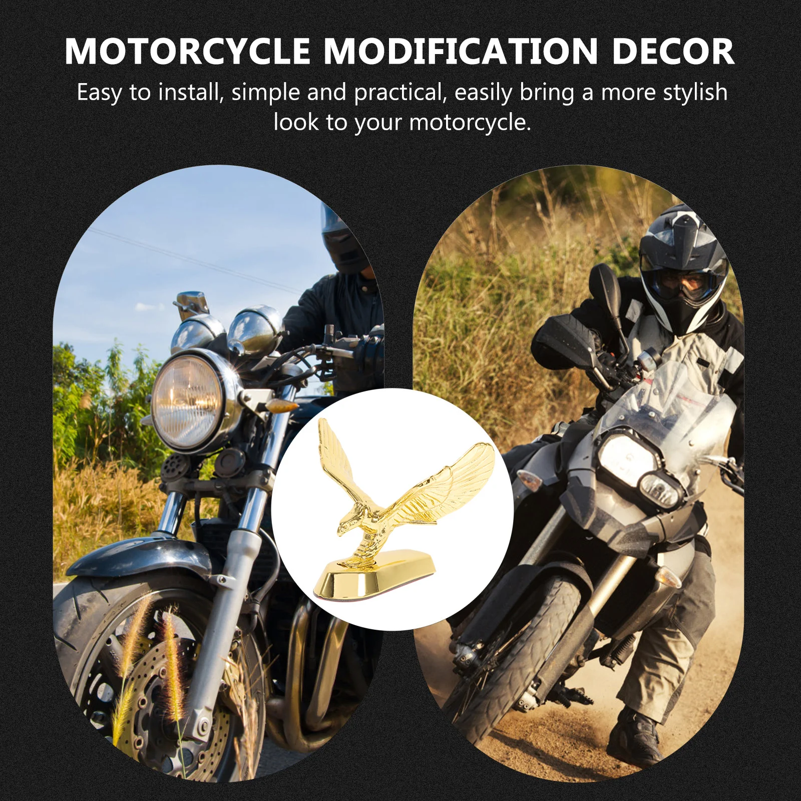 1 قطعة دراجة نارية الجبهة ديكور ثلاثية الأبعاد النسر شارة معدنية سبائك الزنك العالمي صالح لمعظم الدراجات النسر هود شارة دراجة نارية #2