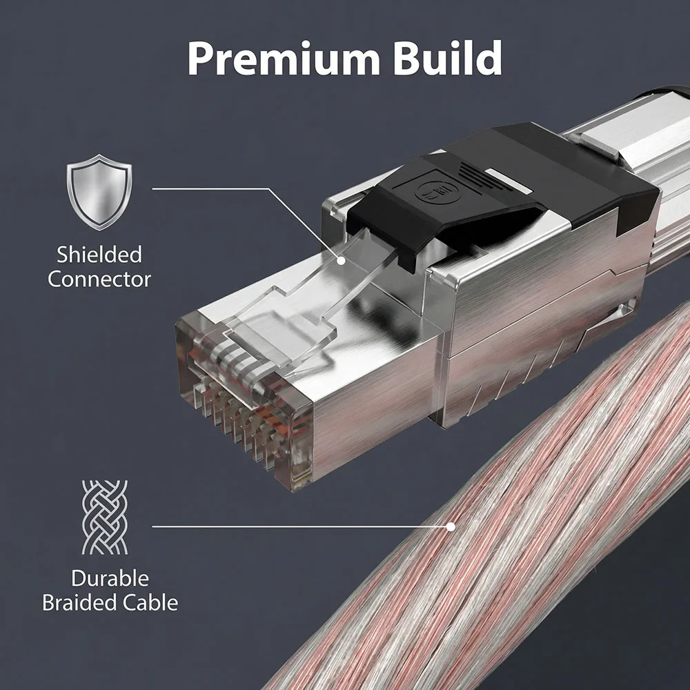 Hi-end OCC Silver Plated Cat8 High Speed Ethernet Cable Network Cable laptop Internet LAN 2000Mhz 40Gbps  for HiFi Audio Router