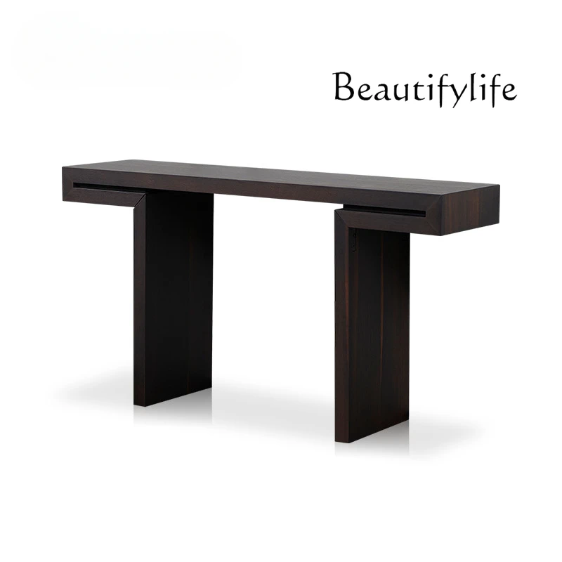 

Italian Minimalist Solid Wood Console Tables Modern Light Luxury Guest Hall Director a Long Narrow Table