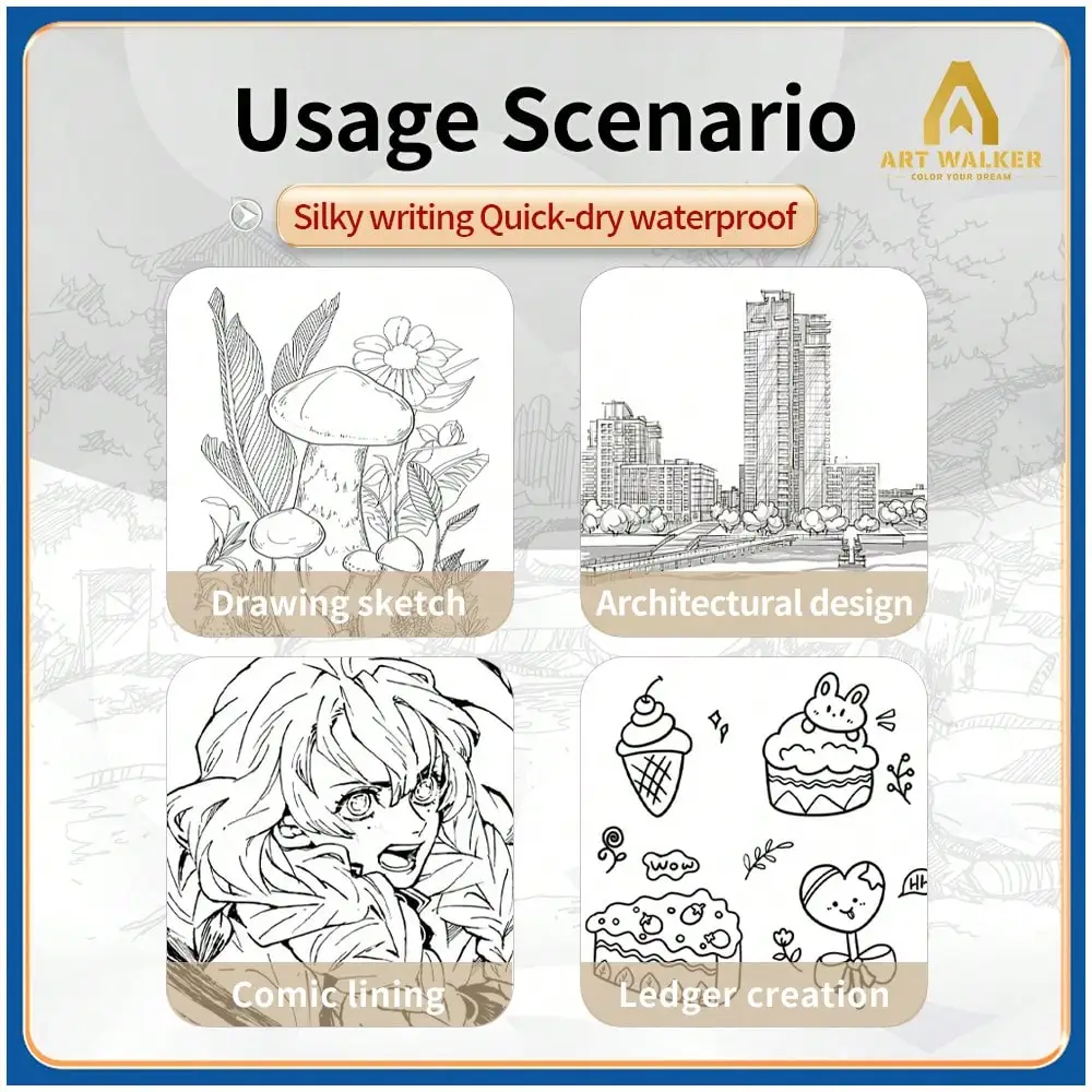 12Sizes Drawing Pens Waterproof Ink Fineliner Pens For Journaling And Writing Fine Line Art Pens For Detailing Drawing Sketching