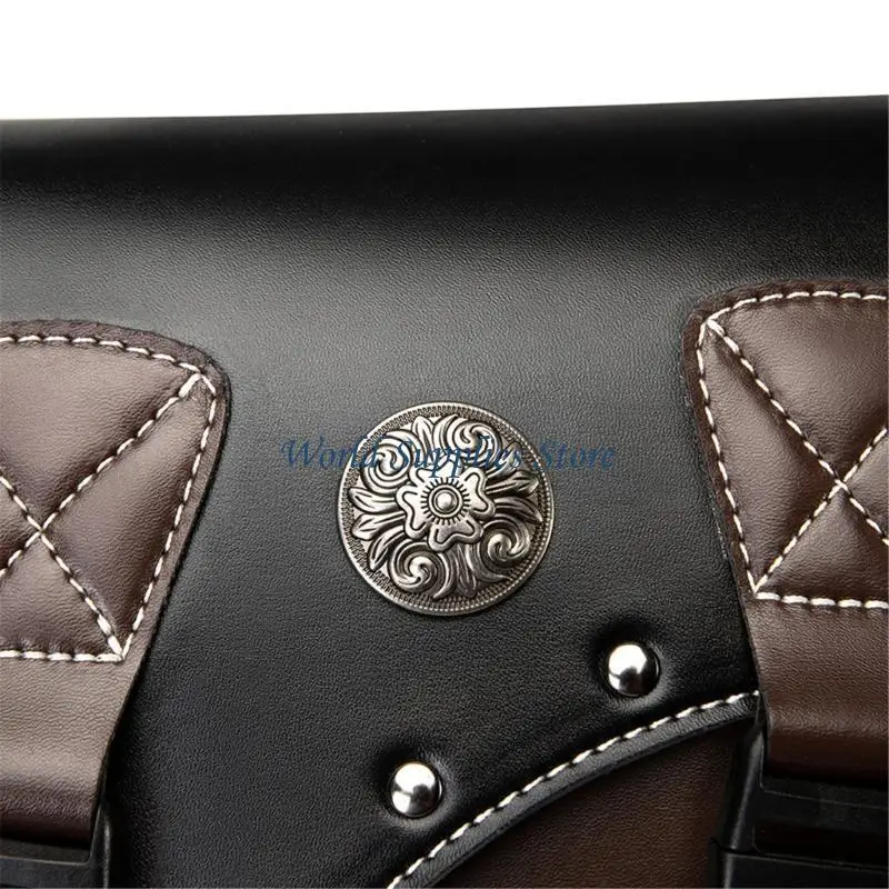 

G6KC Waterproof PU Leather Motorcycle Saddlebags Stylish Bag Universal Fit with Large Capacity & Easy Installation for Bike