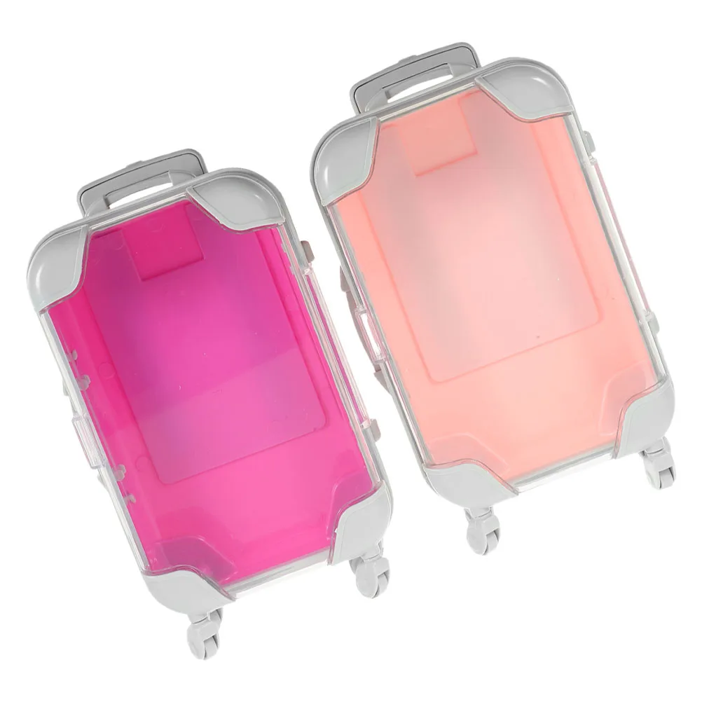

2pcs Small Makeup Suitcase Portable Hard Shell For Travel Makeup Organizer Mini Luggage Women Vanity Case Travel