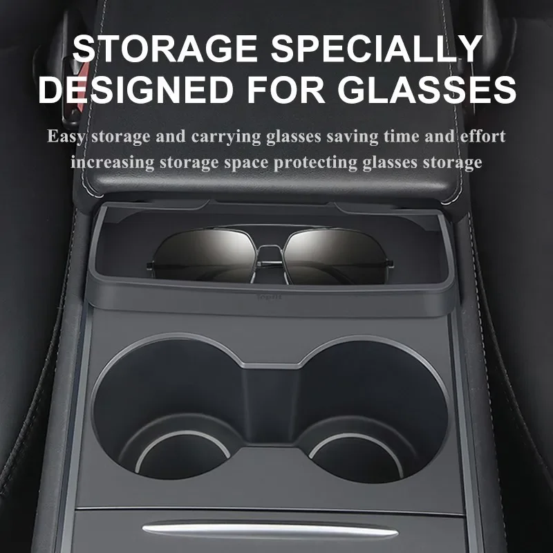 สำหรับ Tesla รุ่น3รุ่น Y รถแว่นตากระเป๋าใส่ของซิลิโคนแว่นตากันแดดกล่องเก็บภายในอุปกรณ์เสริมรถยนต์2020-2022