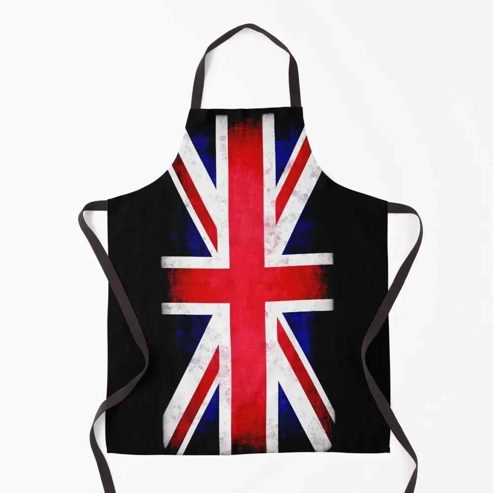 

Union Jack grunge flag Apron household woman Customizable Woman Kitchen on the wall Things For Kitchen Apron