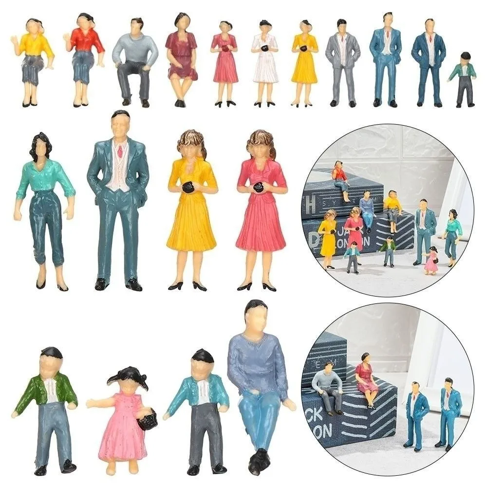10/50pcs 1:25/1:30/1:300 Scale Model Building People Mixed Color Assorted Poses Train Scenery Passengers Multistyles