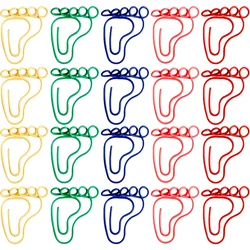 30 Pcs Little Feet Paper Clip Paperclips Kids Party Decoration Supplies Foot Shape Metal Large Office Letter