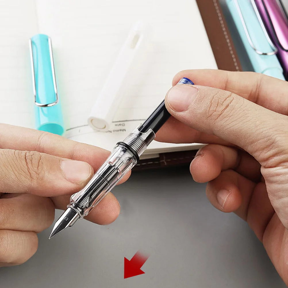 4 Kantong Isi Ulang Tinta Fountain Pen Kartrid Tinta Portabel Universal Desain Ergonomis untuk Penggunaan Kantor Sekolah Pena Fountain