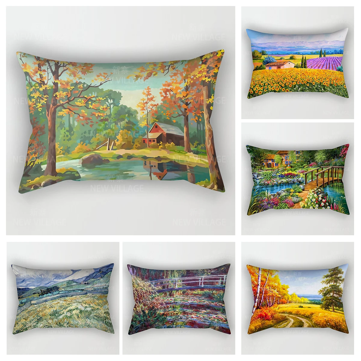 Home autumn decoration Oil painting style pillow cushion cover decorations throw pillow cover 30*50 pillowcase 30x50 40x60 50*70