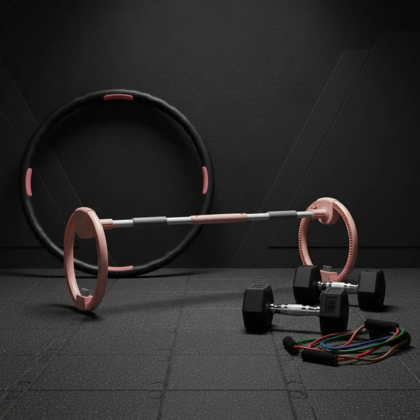 Cerceau de fitness multifonctionnel, design ergonomique, cerceau d'exercice lesté, équipement de gym à domicile, tension réglable, entraînement complet du corps