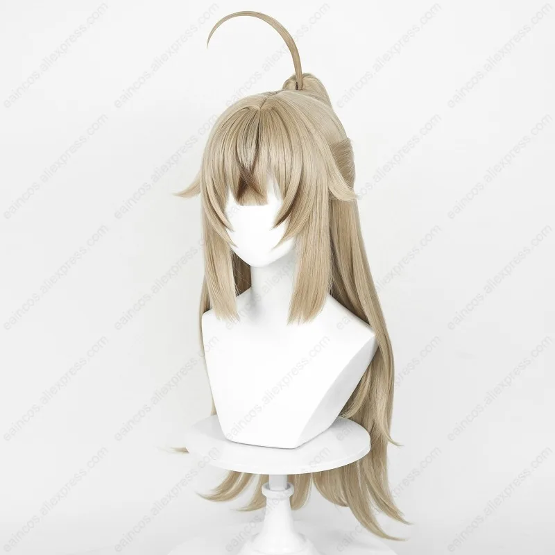 Parrucca Cosplay Kirara parrucche lunghe 75cm marrone chiaro con coda di cavallo capelli sintetici resistenti al calore