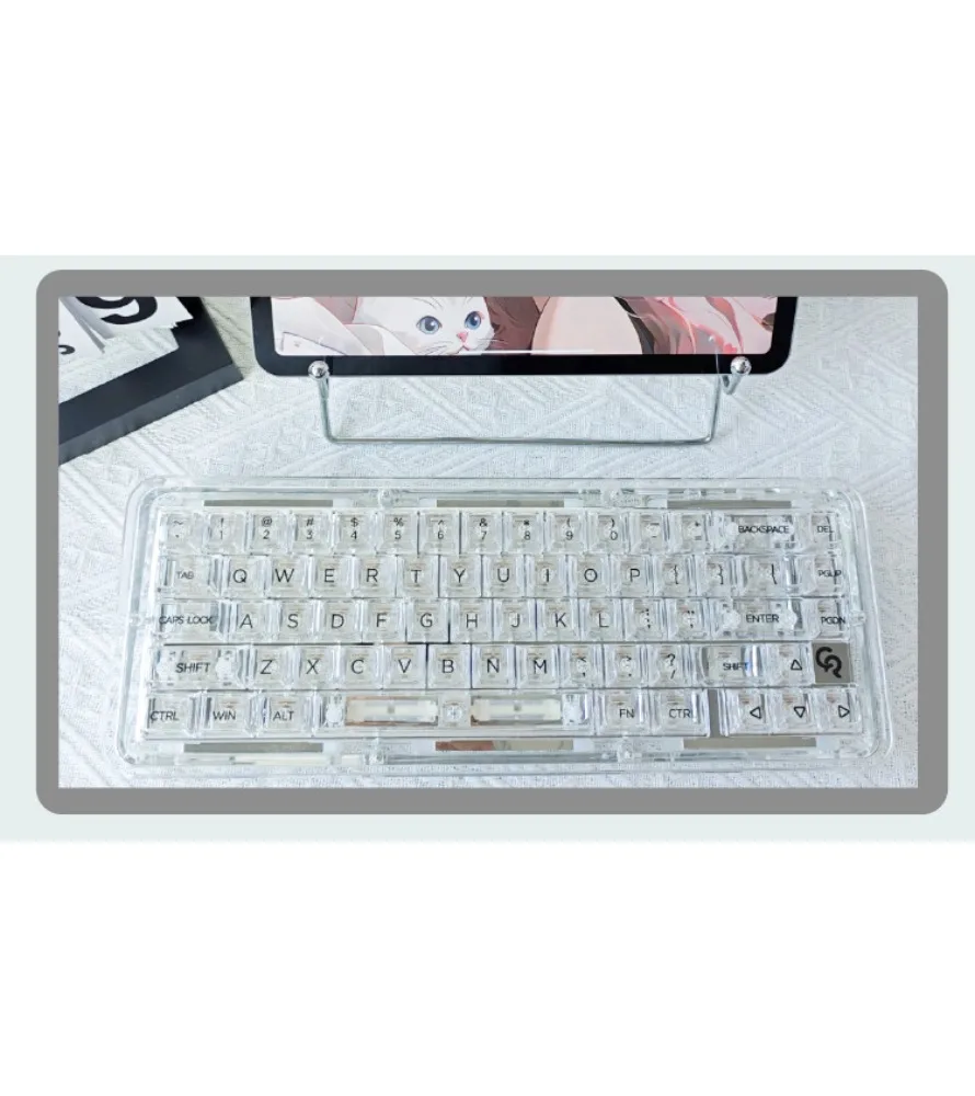 133 key keycap a full set of fully transparent crystal keycaps universal for customized mechanical keyboards