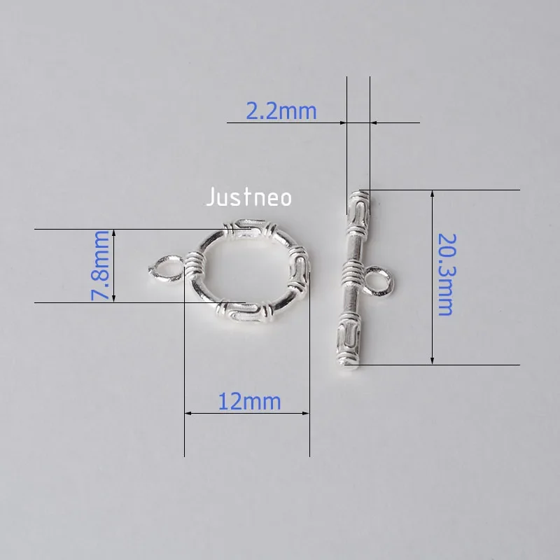 Solid 925 Sterling Silver Toggle Clasp
