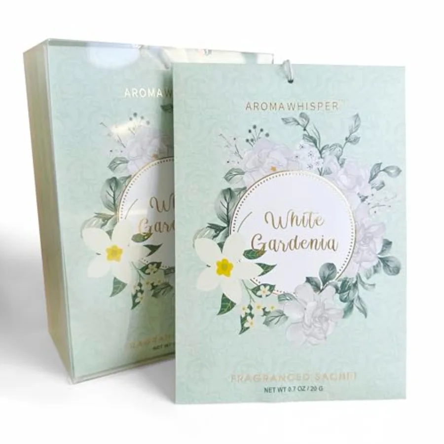 

White Gardenia Large Scented Sachets - 8 Pack Long-Lasting Home Fragrance Sachet Bags Extra Large Fresh-Scented Packets Sachets