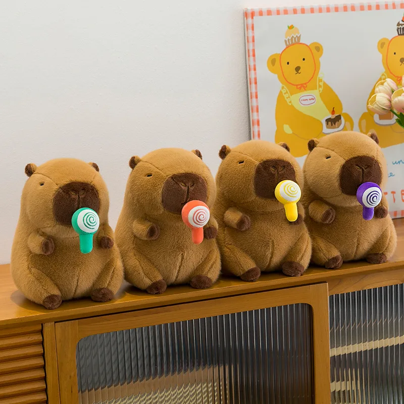 Best Capybara Lollipop Plush Toy Cute Soft Stuffed Animal Transform Pillow Large Huggable Doll Kids Birthday Gift Claw Machine