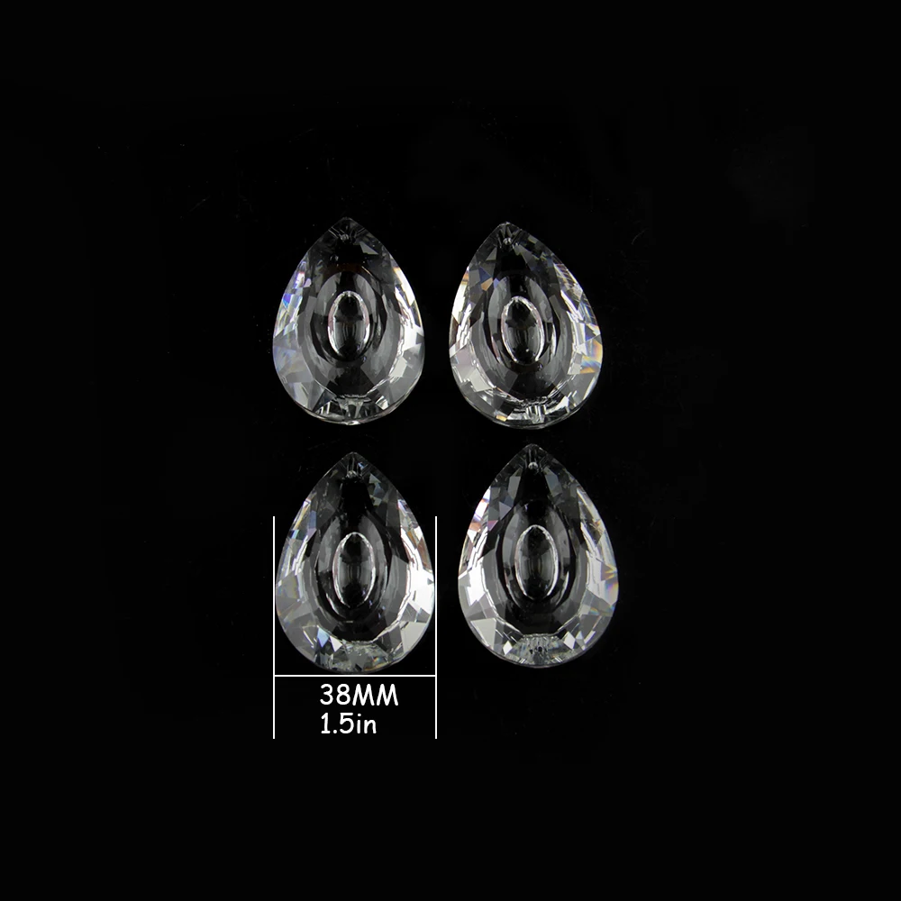 

100pcs 38mm Hot Sale Clear Crystal Glass Prism Chandelier Dragon Eye Pendant for Suncatcher DIY Home Wedding Lighting Part Decor