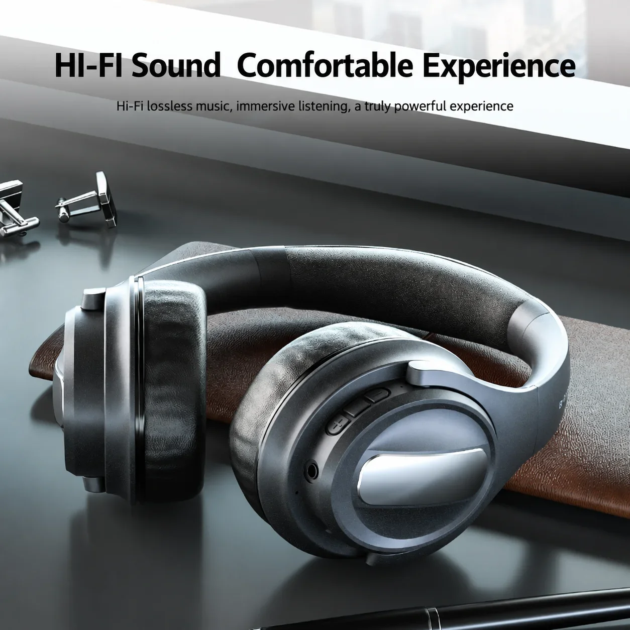 GamingHeadset BluetoothHeadphones ANC OverEar 45msLowLatency 25-48HPlaytime400mAhBatteryHiFiSound3ModesGameModeOneTouchforWork