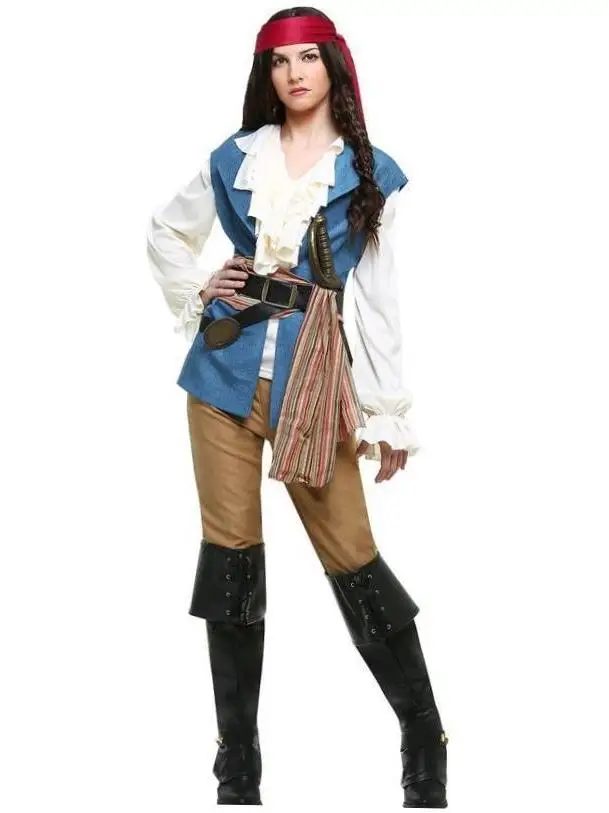 

Caribbean Captain Cosplay Costume for Halloween Pirate Theme Women's Traditional Costume Stage Performance Ethnic Wear