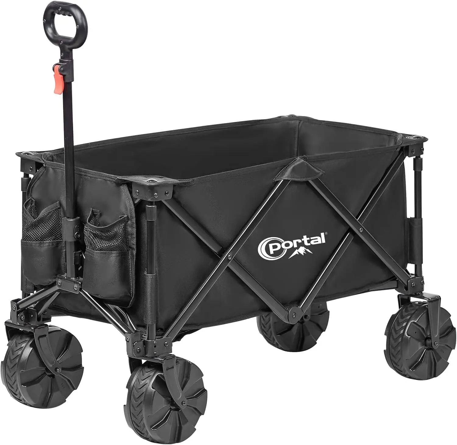 

Foldable Wagon Carts Heavy Duty, Large Capacity Beach Wagon with All Terrain Wheels, Outdoor Portable Wagon for Camping, Garden