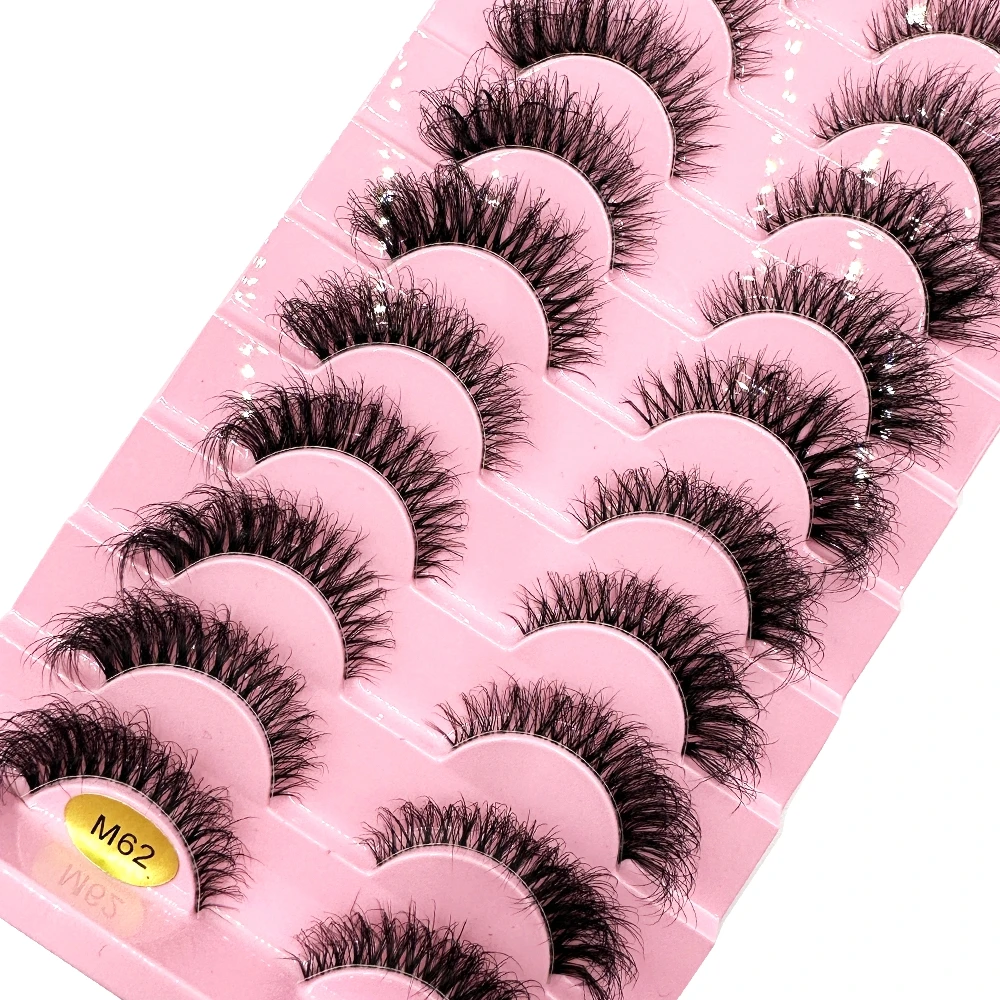 10Pairs Clear Band 3D Mink Fake Eyelashes Invisible Band Natural Wispy False Eyelashes Full Strip cilios Reusable Cat Eye Lashes