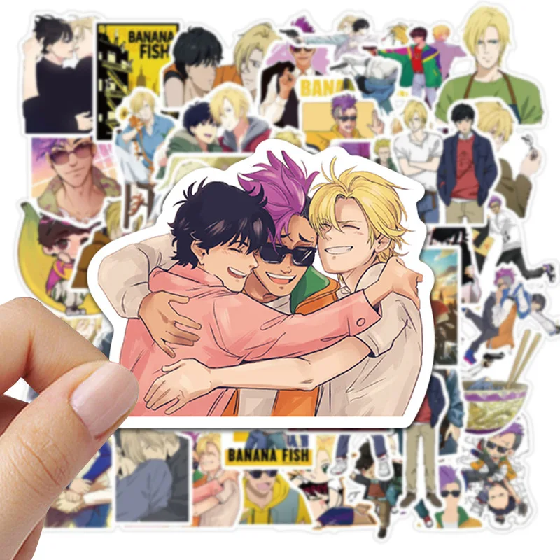 50pcs Anime BANANA FISH Series Graffiti Stickers Suitable for Laptop Helmets Desktop Decorations DIY Stickers Toys Wholesale