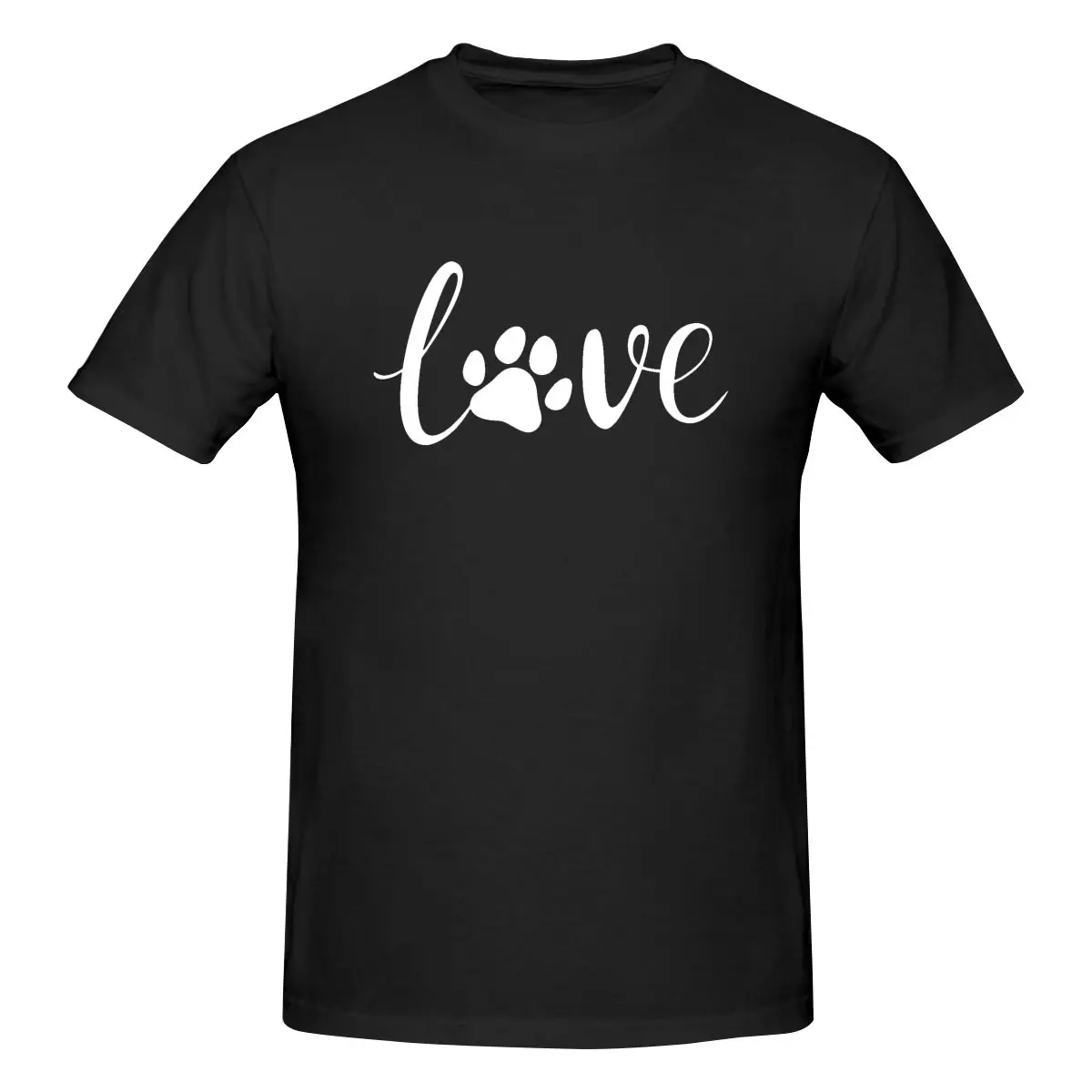 Mens Love Paw Print T-Shirt Regular Fit 100% Cotton Short Sleeve T Shirt Crew Neck Casual Tee Shirt Tops