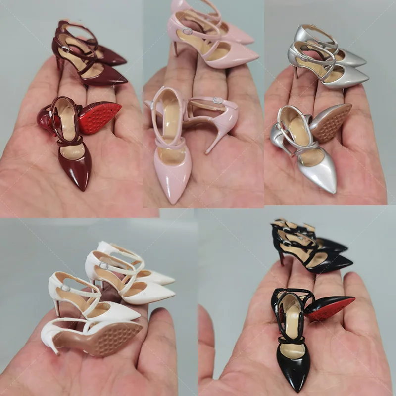 

1/6 1/12 Scale ‌Crisscross Strap High Heels Single-Buckle Stiletto Female Shoes For 12/6-inch Action Figure Soldier cdtoys CD089