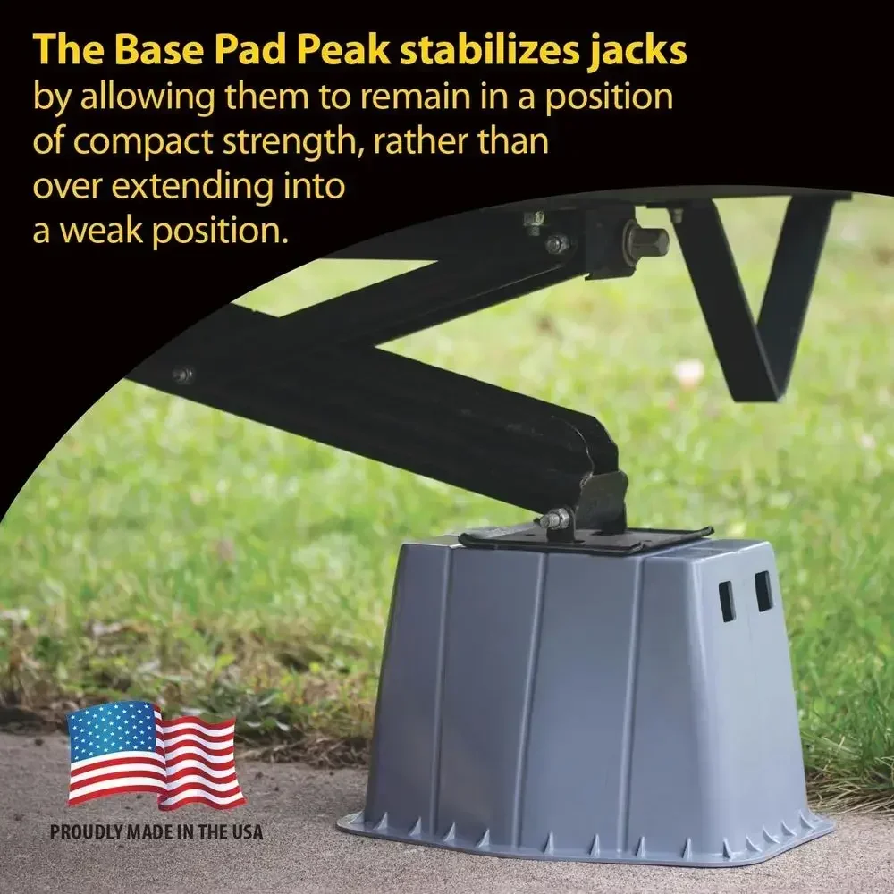 JBP-813.1 Base Pad Peak - Trailer Jack Block – RV Pads – Travel Trailer Accessories – Tongue Jack Base – Leveling Block – Camper