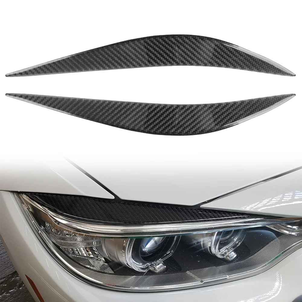 Carbon Fiber Headlight Eyelids Eyebrow Trim Cover For BMW F80 M3 F82 F83 M4 F32 F33 F36 2014-2018 Headlamp Decor