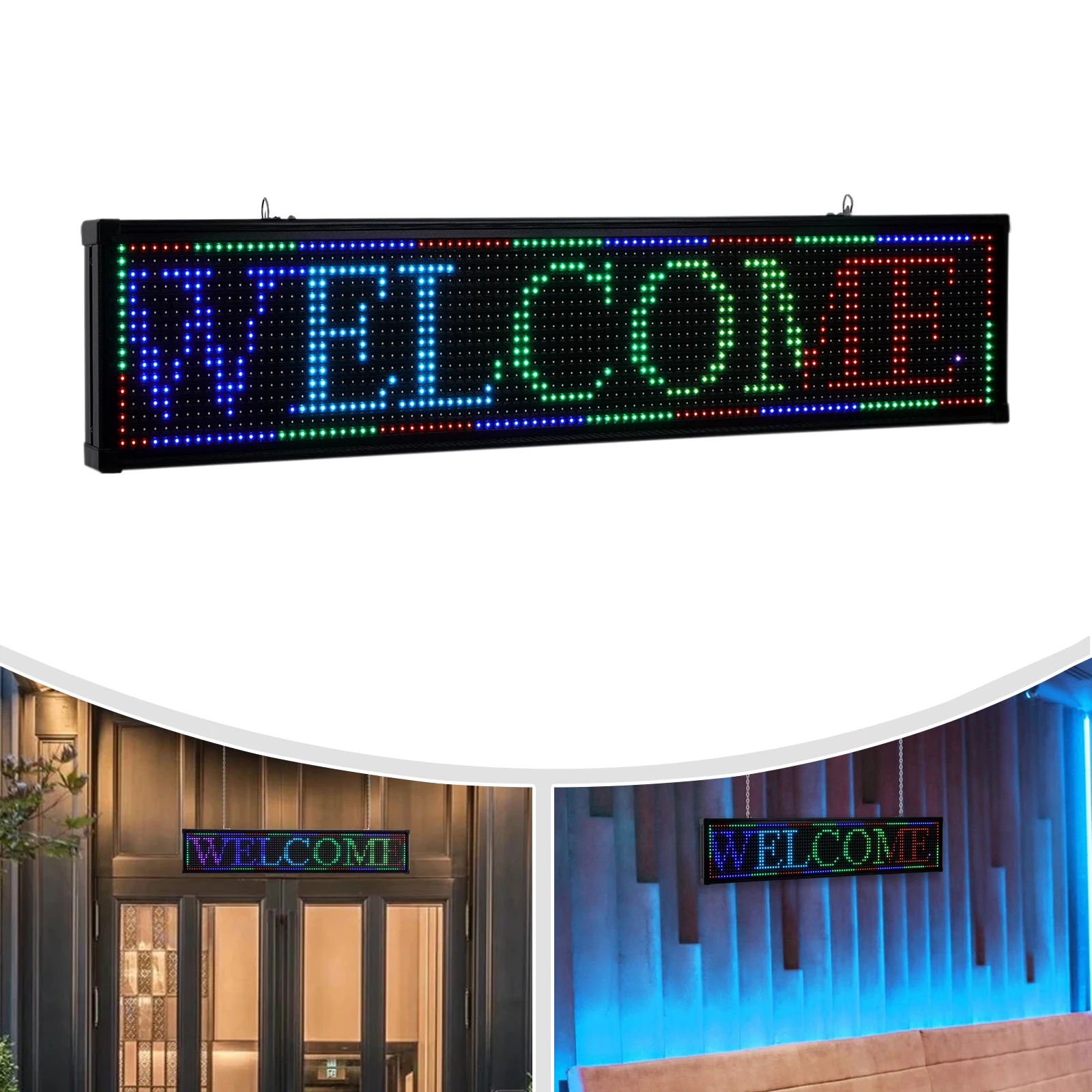 

WELCOME Neon Sign LED Neon Night Light Scrolling Sign 40 x 8 inch Seven-color Sign For Advertising