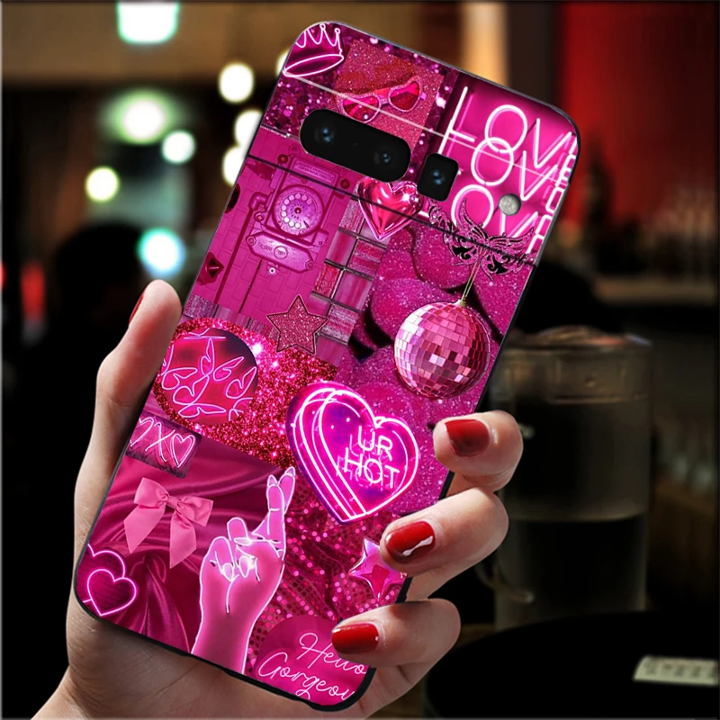 

Pink Aesthtic Phone Case For Google Pixel 10 9 Pro XL 9A 8 7 6 Pro Pixel 8A 7A 6A Pixel 8 7 6 5 Case