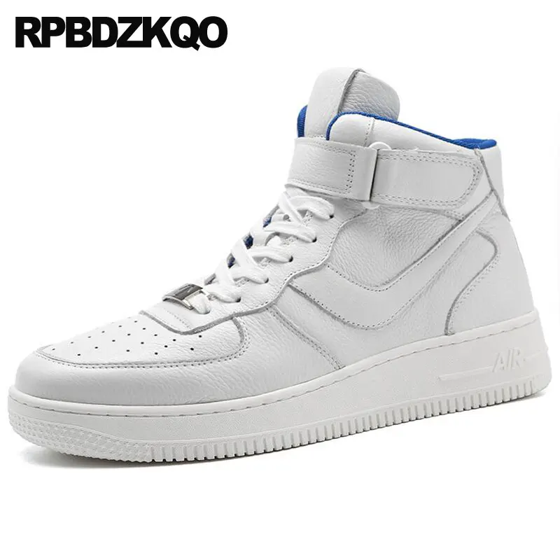 

Full Grain Leather Platform Shoes Canvas Boots White Trainer Male Harajuku High Sneakers Booties Thick Soled Top Ankle Men Sole