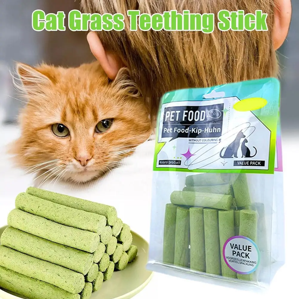 New High-end Cat Grass Teething Stick Delicious Cat Treat Snack Edible Cat Chew Toy For Teeth Cleaning And Hairball Removal